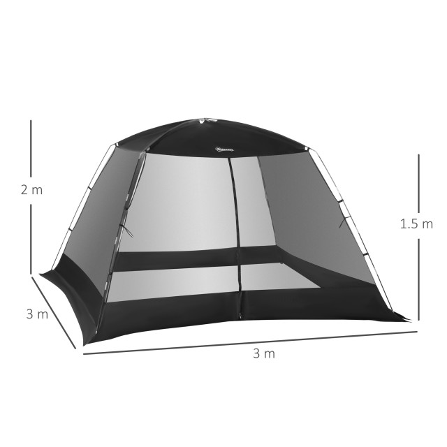 Outsunny Camping and Beach Tent με Anti-UV Mesh για 4 άτομα με τσάν...