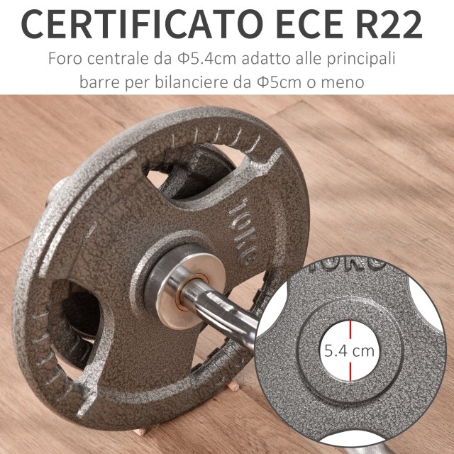 HOMCOM Σετ 6 δίσκων βάρους για Barbell Συνολικό Βάρος 35kg - Γκρι A91-137