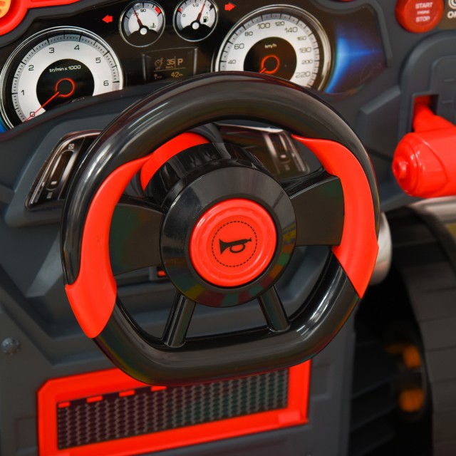 HOMCOM Workshop Toy Truck με μοτέρ και 61 αξεσουάρ για παιδιά 3-5 ετών, ρόδες και λαβή, 40x39x47cm - Κόκκινο 350-129