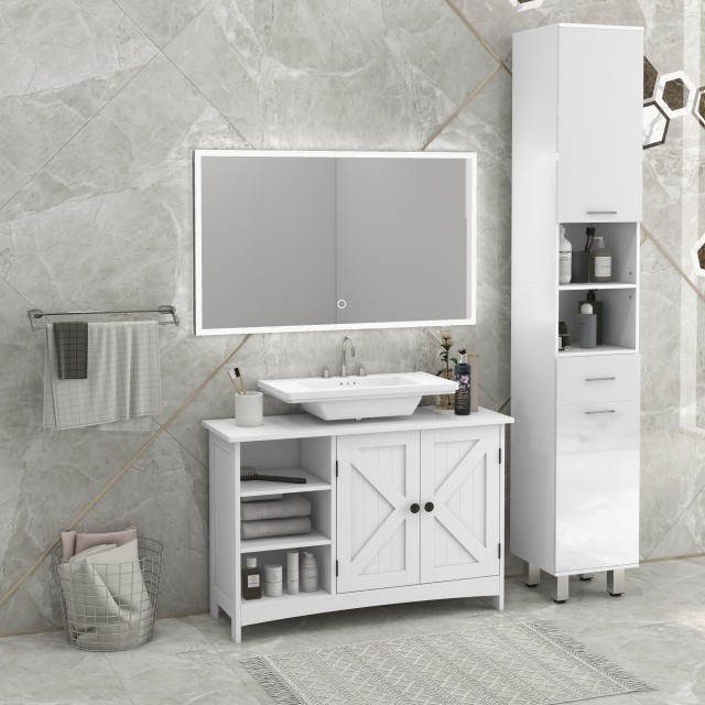 Ξύλινο Ντουλάπι Νιπτήρα 90 x 30 x 60 cm Kleankin 834-651V00WT