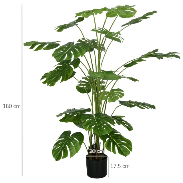 HOMCOM Τεχνητό φυτό Monstera Ύψος 180 cm για εσωτερική και εξωτερικ...