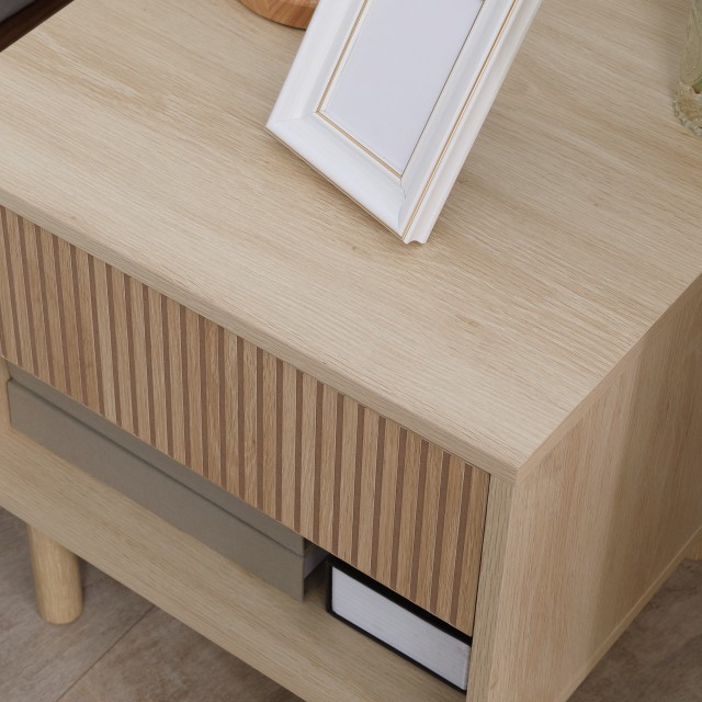 Ξύλινο Κομοδίνο με 1 Συρτάρι και 1 Ράφι 47 x 47 x 50 cm HOMCOM 831-506