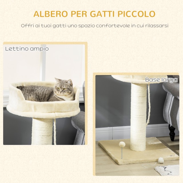 PawHut Scratching Tree for Cats με Κρεβάτι και βελούδινη μπάλα και ...