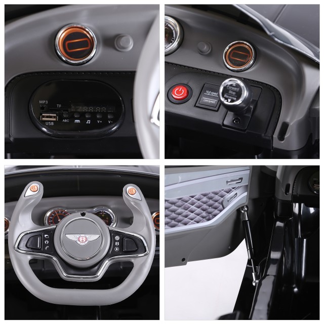 HOMCOM Electric Car for Children Bentley μοντέλο με τερματοφύλακα 108x60x43cm, Μαύρο 370-045BK