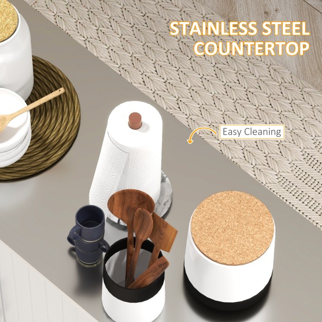 HOMCOM Kitchen Island με συρτάρι, ντουλάπι και 2 ανοιχτά ράφια, από...