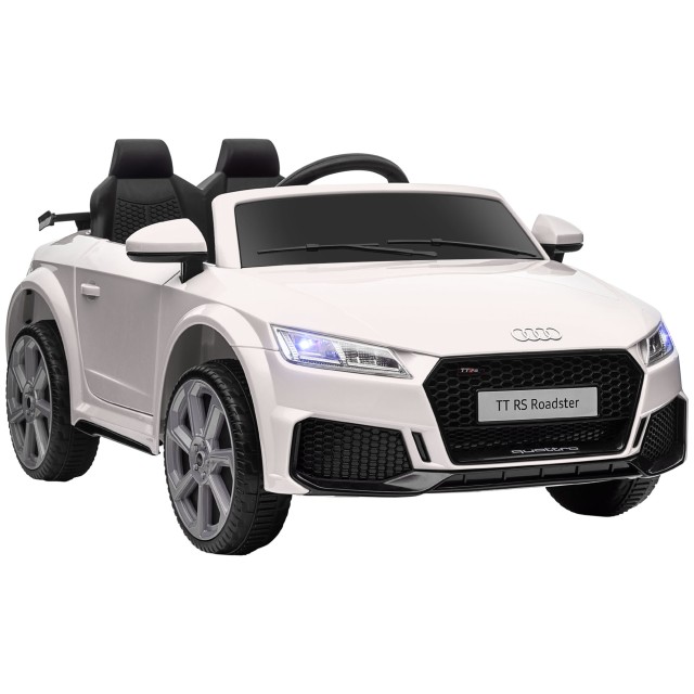 HOMCOM Ηλεκτρικό αυτοκίνητο για παιδιά 3-5 ετών AUDI TT με τηλεχειριστήριο, ανοιγόμενες πόρτες και προβολείς LED, λευκό 370-079V90WT