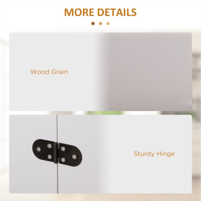 Πτυσσόμενο Ξύλινο Τραπέζι 90 x 60 x 74 cm Χρώματος Λευκό HOMCOM 835...