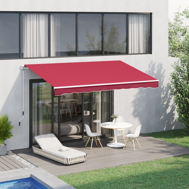 Outsunny Outsunny Outdoor Roller Roller Αδιάβροχο Πολυεστέρας, Κόκκινο Βουργουνδίας 3x2,5m 840-150WR