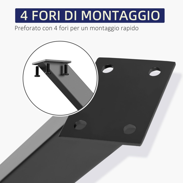 Σετ Ατσάλινα Πόδια Τραπεζιού Σχήματος X 80 x 4 x 72 cm 2 τμχ HOMCOM B82-002