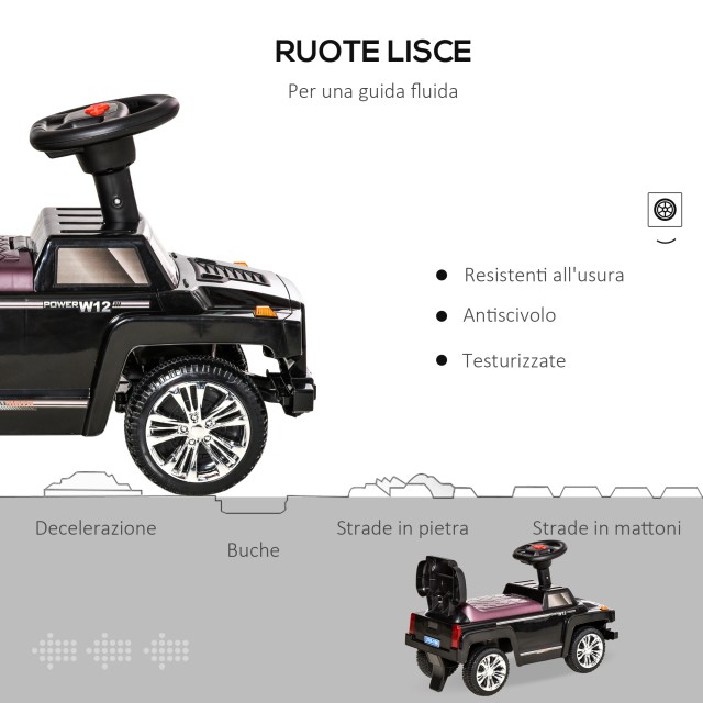 HOMCOM Off-Road Toy Car for Kids Ride-on, Lights and Music, Et? 18-36 μηνών - Μαύρο 370-196BK