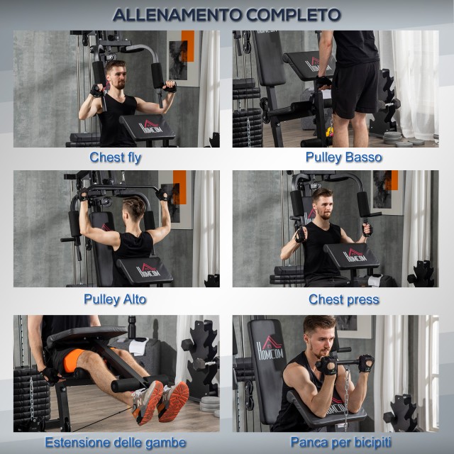 HOMCOM Fitness Station με γεμισμένο κάθισμα και πλάτη, σε ατσάλι κα...