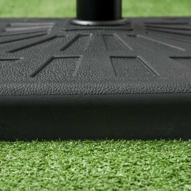 Outsunny 19kg και 51x51x32cm βάση ομπρέλας από ρητίνη και χάλυβα για πόλους Ø32mm, Ø38mm και Ø48mm, Μαύρο 84D-228V00BK