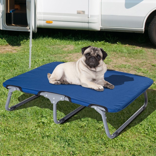 PawHut πτυσσόμενο κρεβάτι σκύλου σε ύφασμα Oxford, μπλε, 71x58x18 c...