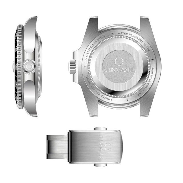 Ρολόι με Μεταλλικό Μπρασελέ Unisex Diver Cave Steinmaster Πράσινο 030026