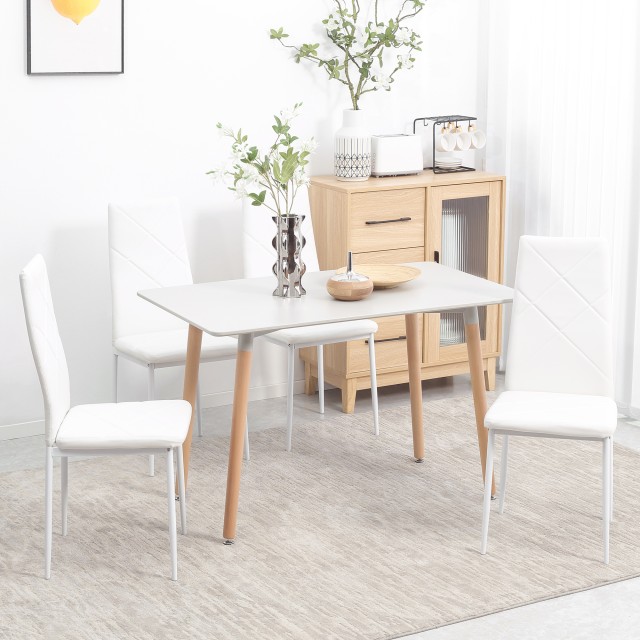 Σετ Μεταλλικές Καρέκλες Τραπεζαρίας 41 x 50 x 97 cm 4 τμχ HOMCOM 835-835V00WT