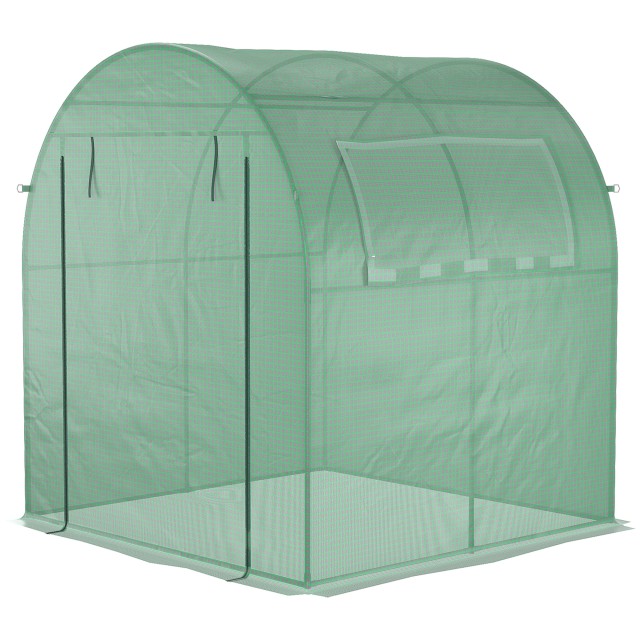 Outsunny Greenhouse Tunnel Garden με Πράσινες Πόρτες και Παράθυρα PE, 180x180x200cm 845-775V00GN