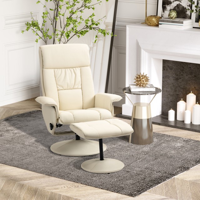 HOMCOM Relax Πολυθρόνα Ανακλινόμενη έως 135° με Περιστρεφόμενο Κάθι...