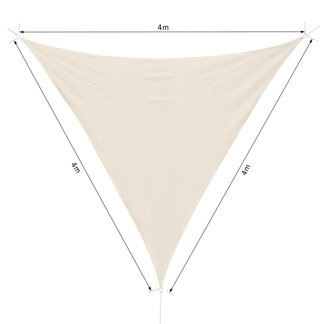 Outsunny Τριγωνική τέντα σε HDPE, Κρεμ, 4x4x4m 01-0620