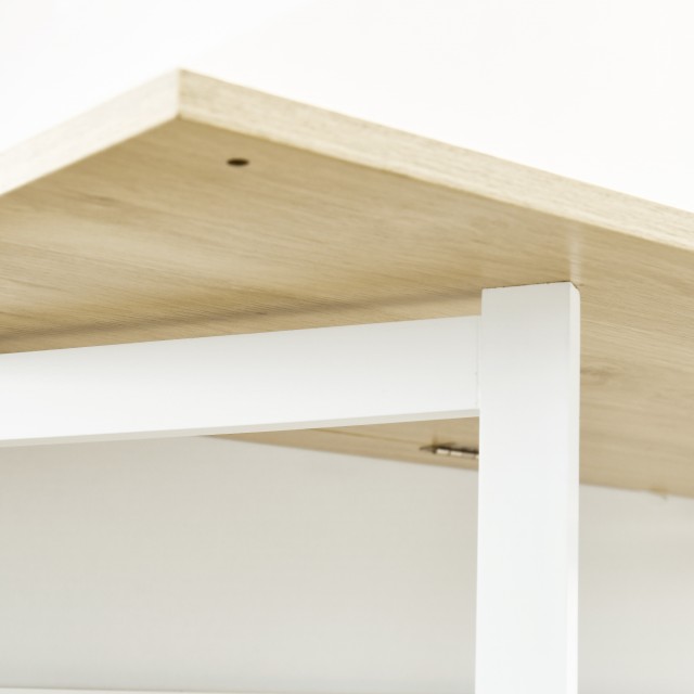 Τραπέζι Bar HOMCOM Μοντέρνο MDF για 2 άτομα με 4 ανοιχτά ράφια και ντουλάπι, 116x79,5x91 cm 835-953V00WT