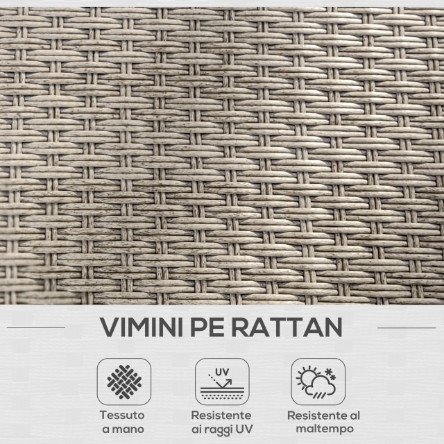 Σετ κήπου 5 τεμαχίων Rattan με 2 πλαϊνές καρέκλες, κεντρική καρέκλα και 2 σκαμπό/τραπεζάκια σαλονιού 860-306V00GY