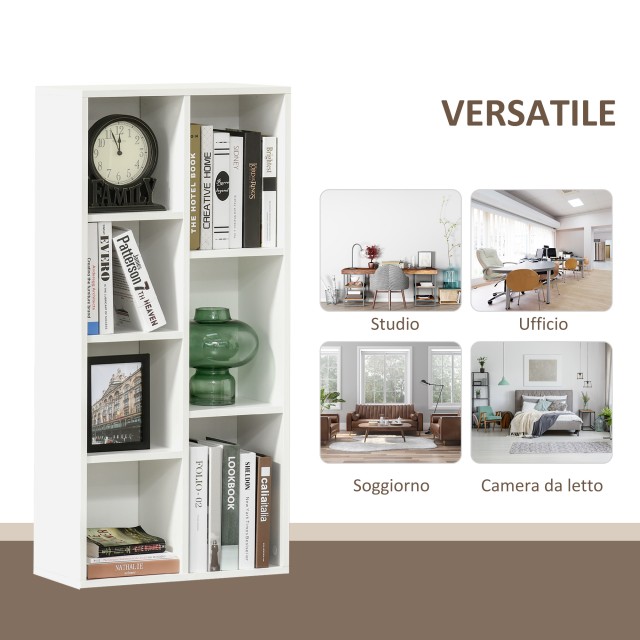 HOMCOM Modern Cube Βιβλιοθήκη με 7 Ράφια, σε μοριοσανίδα, 50x24x106...