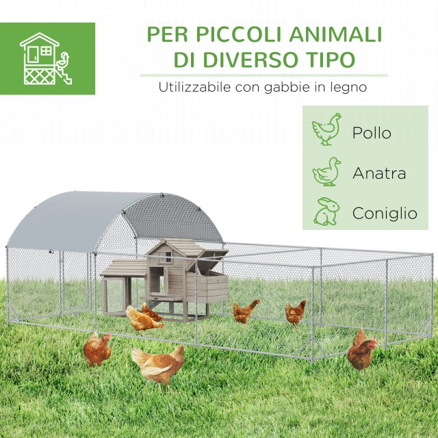 PawHut Outdoor Steel Chicken Run με κάλυμμα PE με προστασία UV, 570...