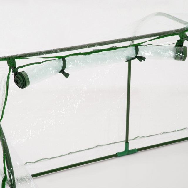 Outsunny Greenhouse Tunnel από ατσάλι και με κάλυμμα PVC, 200x100x80 cm, διαφανές και πράσινο 845-305V02