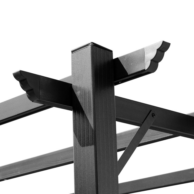 Outsunny Gazebo Garden Pergola 3X4m Συρόμενο πανί σε αδιάβροχη κατασκευή από πολυεστέρα και αλουμίνιο 84C-055BK