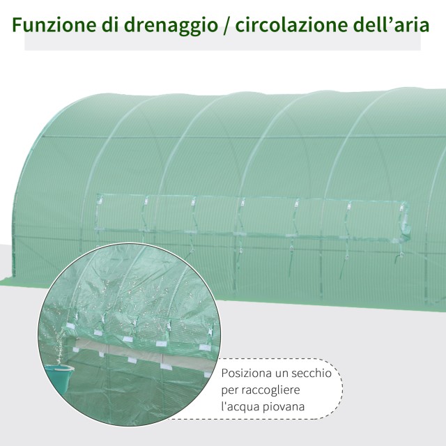 Μεταλλικό Θερμοκήπιο Τούνελ 6 x 3 x 2 m Outsunny 845-143