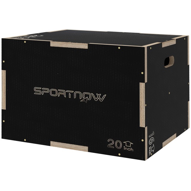 SPORTNOW Plyometric Jump Box σε 3 ύψη σε αντιολισθητικό ξύλο, 61-51-41cm, μαύρο A93-055V01BK
