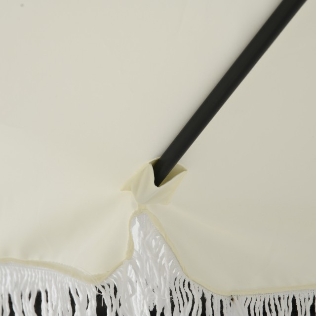 Outsunny Tilting Garden Umbrella 2,3x2,2m με κεντρικό κοντάρι και μανιβέλα, κρέμα 84D-310V00CW