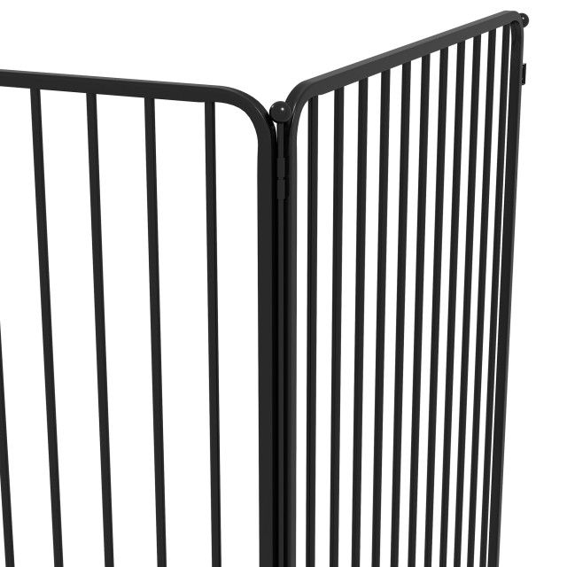 PawHut Fence για μεγάλα σκυλιά με 6 αρθρωτά χαλύβδινα πάνελ, 164x83x100 cm, μαύρο D06-203V00BK