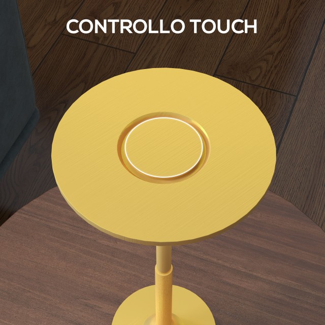 HOMCOM Wireless Lamp Touch LED Light 3 Tones and Επαναφορτιζόμενη Μπαταρία, Ø13x28,5cm, Χρυσό B31-454V00GD