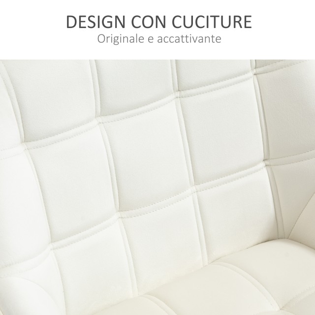 Πολυθρόνα Scandinavian Design HOMCOM σε Ξύλο και Κρεμ βελούδο εφέ, ...