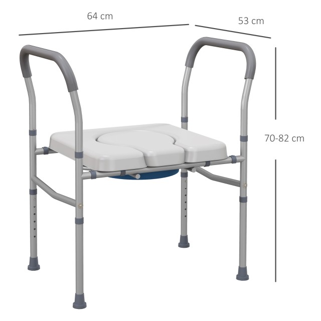 HOMCOM Άνετη καρέκλα τουαλέτας για ηλικιωμένους και άτομα με ειδικέ...