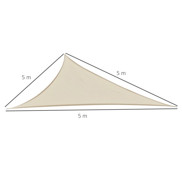 Outsunny Triangular Awning - Anti UV Sail Shade - Beige 5x5x5m 01-0622