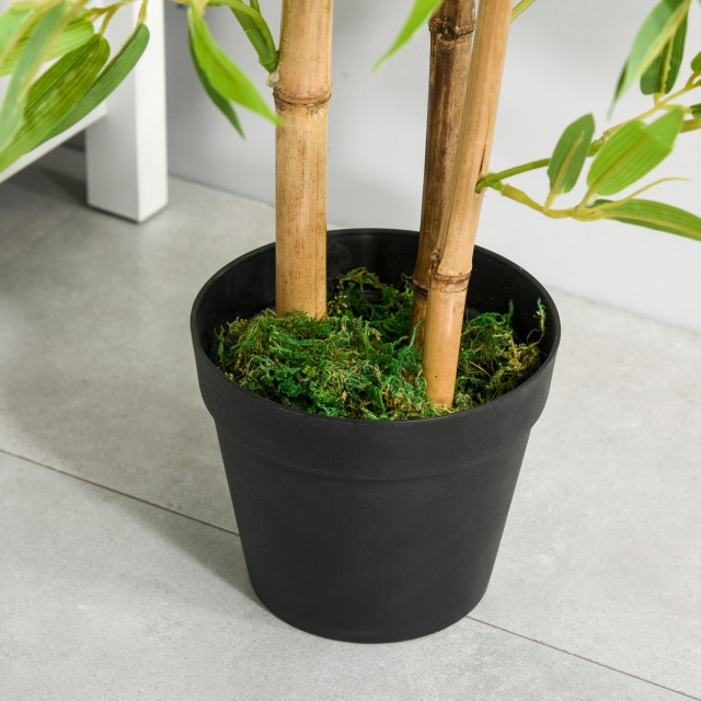 Outsunny Σετ 2 φυτά μπαμπού Τεχνητή σε γλάστρα 120cm για εσωτερικούς και εξωτερικούς χώρους 844-357