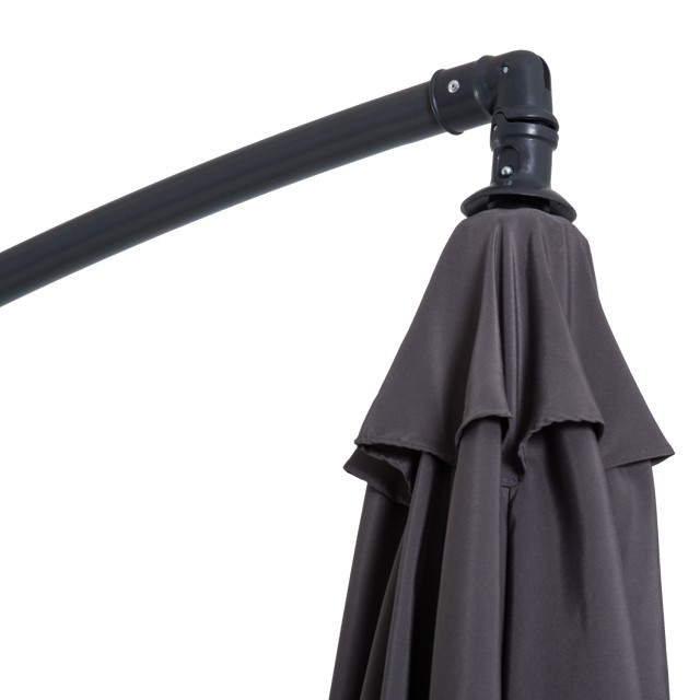 Outsunny Outsunny Outdoor Parasol Ατσάλινο πλαίσιο και Πολυεστέρας Αδιάβροχο Anti-UV Φ300x250cm, Γκρι 84D-037GY