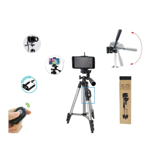Selfie Stick Τρίποδο Κινητού με Τηλεχειριστήριο Bluetooth Χρώματος ...