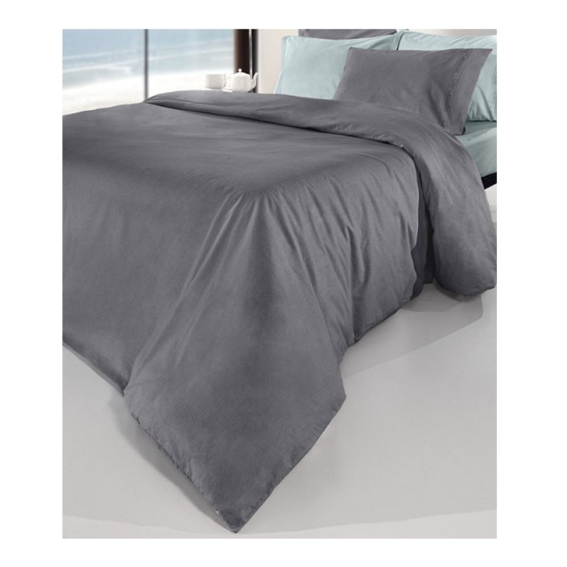 Σεντόνι Διπλό με Λάστιχο 140 x 200+32 cm 100% Βαμβάκι Περκάλι Color Plus Anthracite Guy Laroche 1110092123100