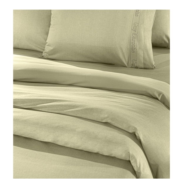 Σεντόνι Διπλό με Λάστιχο 140 x 200+32 cm 100% Βαμβάκι Περκάλι Color Plus Olive Guy Laroche 1110092123095