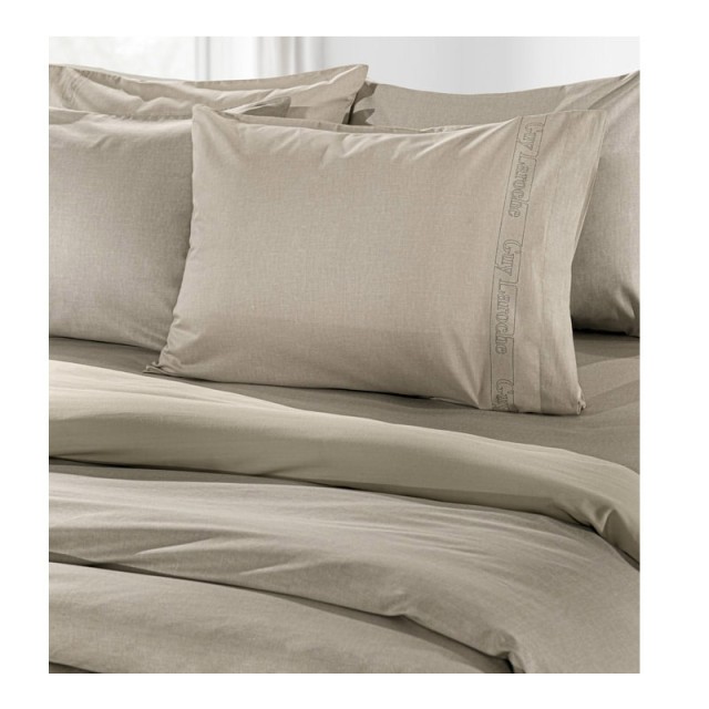 Σεντόνι Ημίδιπλο με Λάστιχο 120 x 200+32 cm 100% Βαμβάκι Περκάλι Color Plus Taupe Guy Laroche 1110092123088