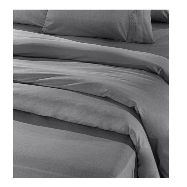 Σεντόνι Μονό με Λάστιχο 100 x 200+32 cm 100% Βαμβάκι Περκάλι Color Plus Anthracite Guy Laroche 1110092123076