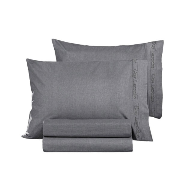 Σεντόνι Μονό με Λάστιχο 100 x 200+32 cm 100% Βαμβάκι Περκάλι Color Plus Anthracite Guy Laroche 1110092123092