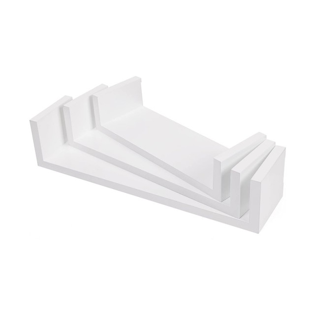Σετ Επιτοίχια Ξύλινα Ράφια 40 x 9 x 10 cm 3 τμχ Songmics LWS40WT