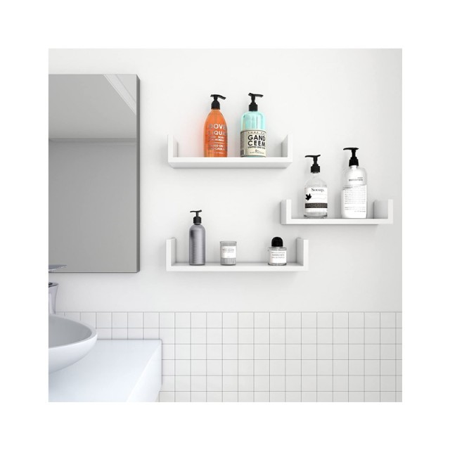 Σετ Επιτοίχια Ξύλινα Ράφια 40 x 9 x 10 cm 3 τμχ Songmics LWS40WT