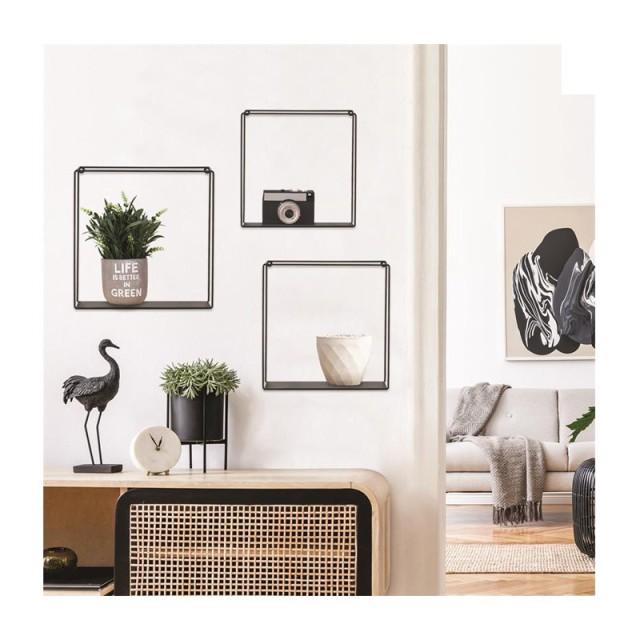 Σετ Επιτοίχια Μεταλλικά Ράφια 30 x 10 x 30 cm 3 τμχ Home Deco Facto...