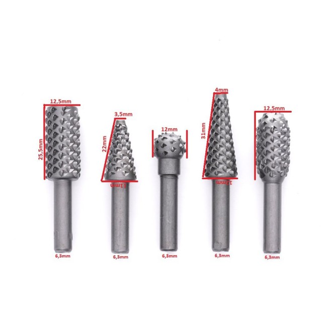 Σετ Φρέζες Ξύλου 6.3 mm 5 τμχ TAGRED TA1137