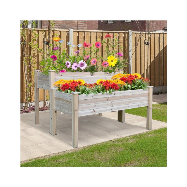 Σετ Ξύλινες Ζαρντινιέρες 114 x 115 x 76 cm 2 τμχ Outsunny 845-321