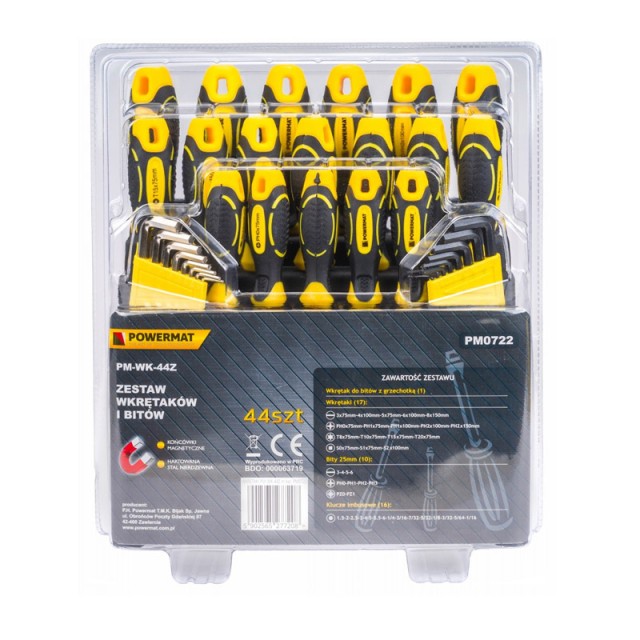 Σετ Μαγνητικά Κατσαβίδια και Μύτες 44 τμχ POWERMAT PM-WK-44Z